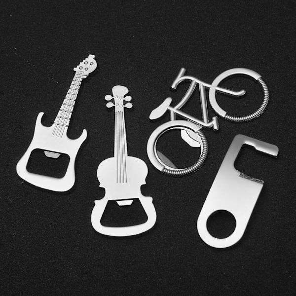 Metallisk Nyckelring med Flasköppnare Haj/Gitarr Stil Kökstillbehör