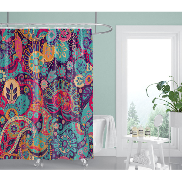 Mandala Etnisk Dekor Duschdraperi Retro Geometriskt Rund Mönster