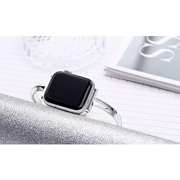 Sølv 38/40/41mm, rustfrit stållænke kompatibel med Apple Wa