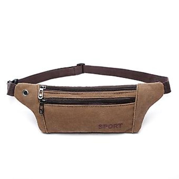Män Löpväskor Casual Hållbar Midjeväska Manlig Midjeväska Bälte Canvas Hip Bum Militär Väska Fick Tre Dragkedjor