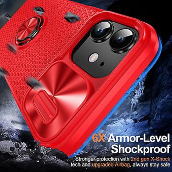 Camshield Telefondeksel For iPhone 14 Plus (Rød)