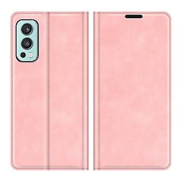 Magnetfeste lærveske til OnePlus Nord 2 5G (Rosa)