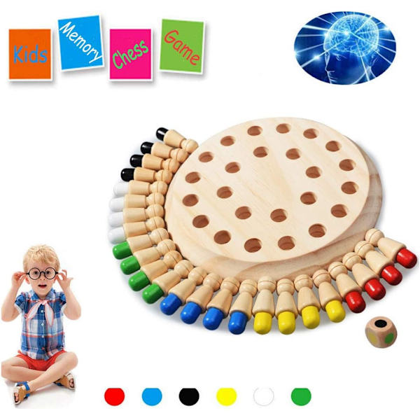 Memory Matchstick Chess Block Game Wooden Board Intelligent Educa