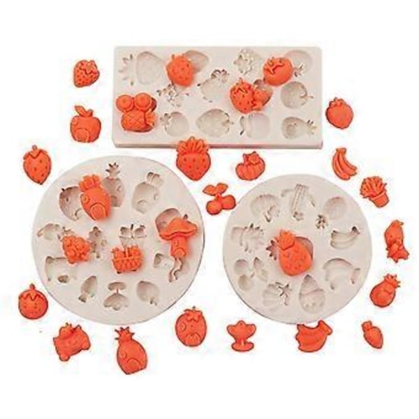 Frukter Serie Silikonform Fondant Mousse Kakform Chokladform Bakverk Tårtdekorationsverktyg Harts Konst Rosa (Rosa)
