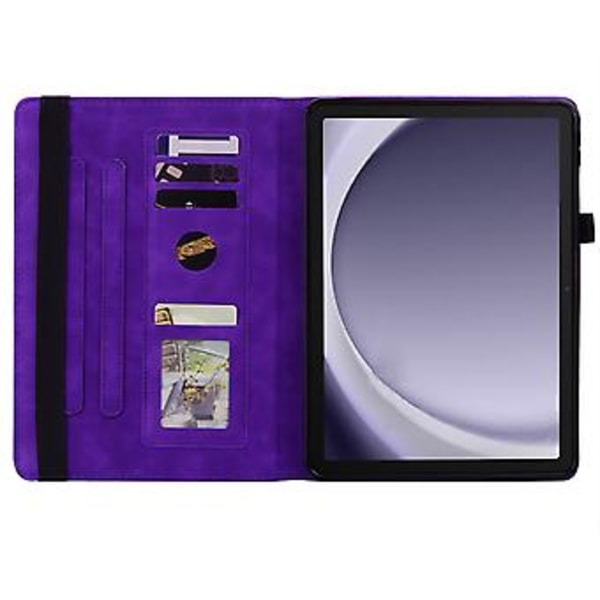Prässattu nahkakotelo Samsung Galaxy Tab A9+:lle (Violetti)