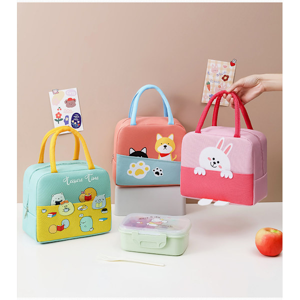 Lunchväska - Återanvändbar Lunchbox Läckagesäker Kylare Tote Bärbar Fr
