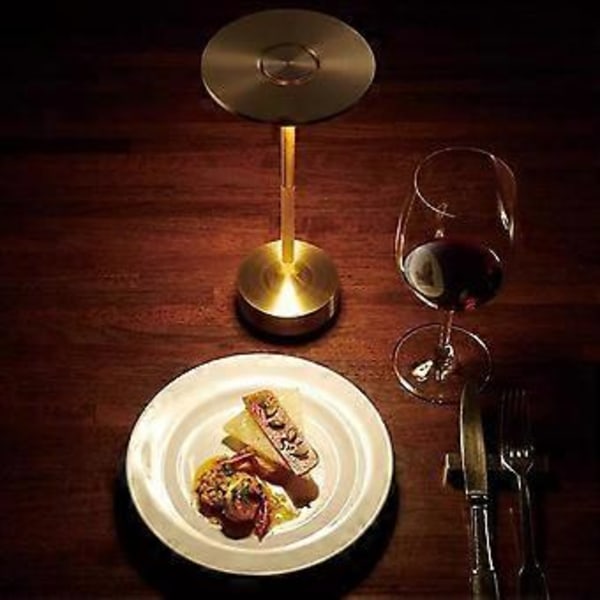 Moderne Trådløs LED Bordlampe Touch Dæmpbar USB Genopladelig Bar Natlampe (Guld)