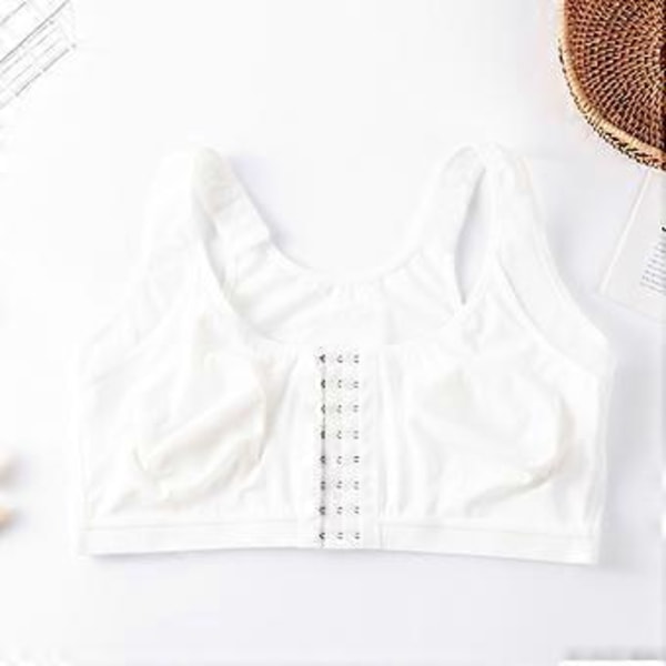 Uusi Hot Women Racerback Etukiinnitys Leikkauksen Jälkeinen Lääketieteellinen Kompressio High Impact Leveät Olkaimet Tukevat Urheiluliivit (M Valkoinen)