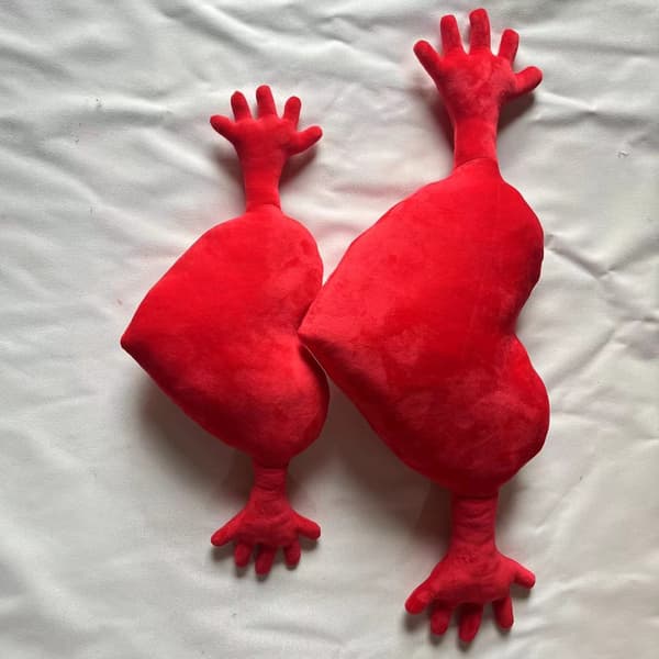 Rødt håndhjerte 100 cm