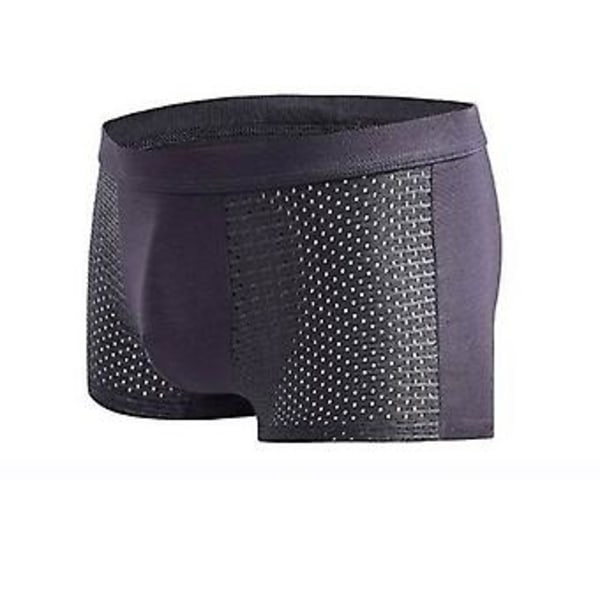 Fianao Sexiga Män Mesh Hollow Solid Color Boxers U Convex Underkläder Andningsbara Underbyxor (XXL Grå)