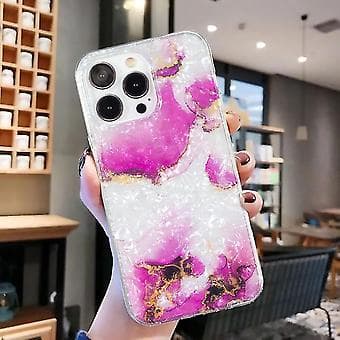 For Iphone 15 Pro Imd Shell Mønster Tpu Telefon Cover (Rød Marmor)