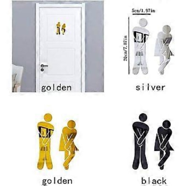 3 kpl Kylpyhuoneen oven WC-tarra Perhe DIY Sisustus, Musta