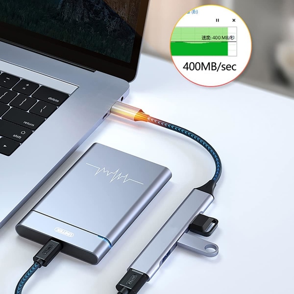 USB C Hub - 4 i 1 Multi USB-port per PC Docking Station Hub USB C til USB