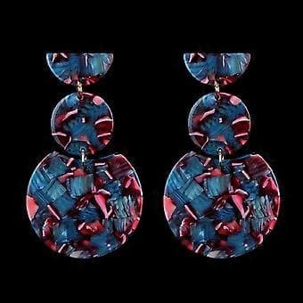 Acetat Akryl Øredobber Kvinner Chic Øredråpe Mote Ørepynt Resin Statement Dingle Øredråpe (Grå)