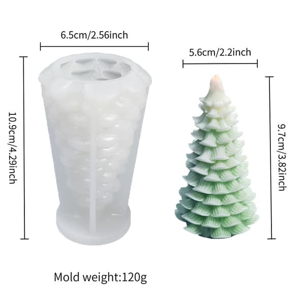 Silikon julelysform, DIY duftlys og gavedekorasjoner, sedertre juletre