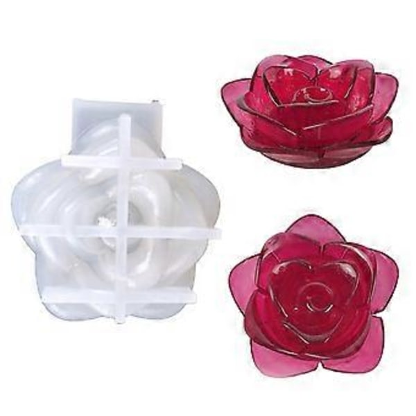 3D Rose Blomst Silikoneform Projekt Fremstilling Tilbehør Husholdningskage Lys Gips Fremstilling Gave Præsent Forsyninger