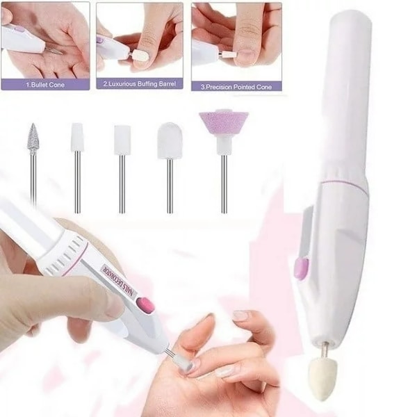 Fem i ett nagel- och fotterapi nagelborr set professionell Ele