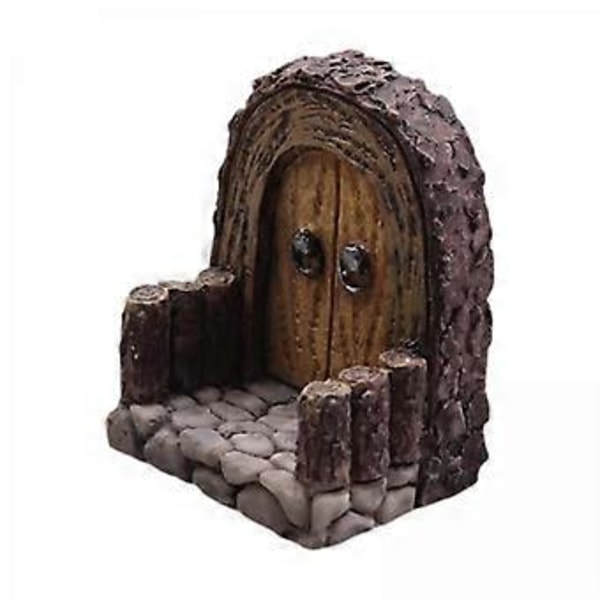 2x Miniature Have Dør Græsplæne Ornament Fe Dør til Hjem Stue Baghave Stil C