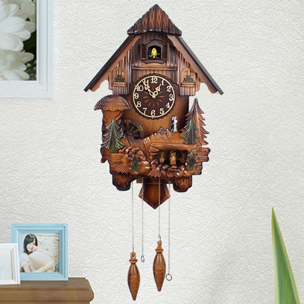 European-style cuckoo clock living room mute clock creative cucko