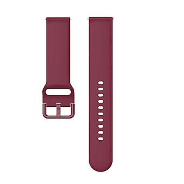 23mm Färgad Spänne Silikon Armband Klockband för Fitbit Versa 2 / Versa / Versa Lite / Blaze, Storlek: S (Vinröd)