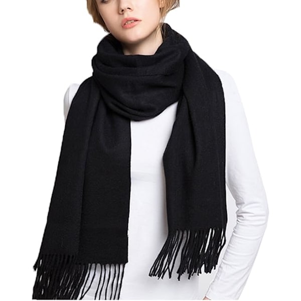 Dametøjsscarf Langt Sjal Vinter Tyk Varmt Strikket Stort Tartan Sjal