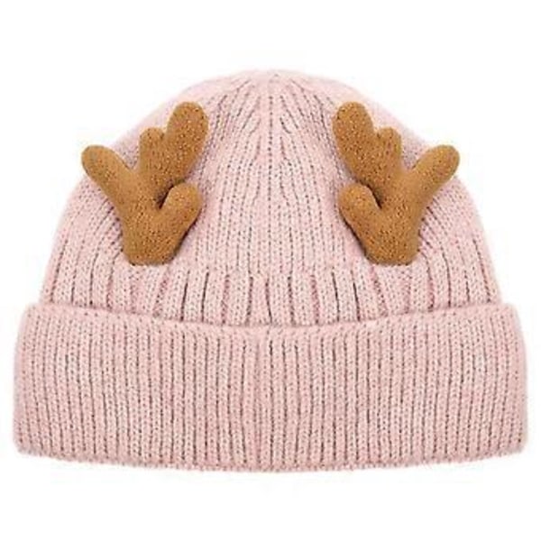 1 st Mode Jul Älg Horn Stickad Varm Vintermössa För 56-62cm
