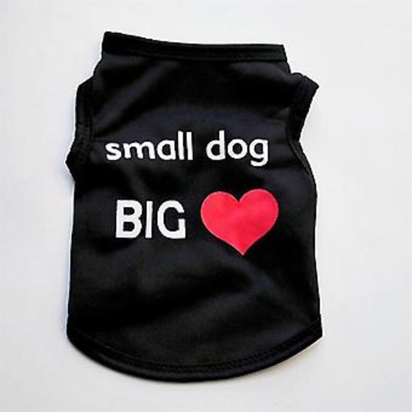 Sommarhundkläder Husdjurs T-shirt Söt Tryckt Hundväst För Små Mellanstora Hundar Tillbehör Valp Katt Väst Bomulls Kläder Kostymer 20 (S)