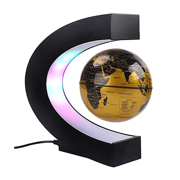 Nior Flytende Jordklode med C-formede Fargerike LED-lys, Anti-Gra