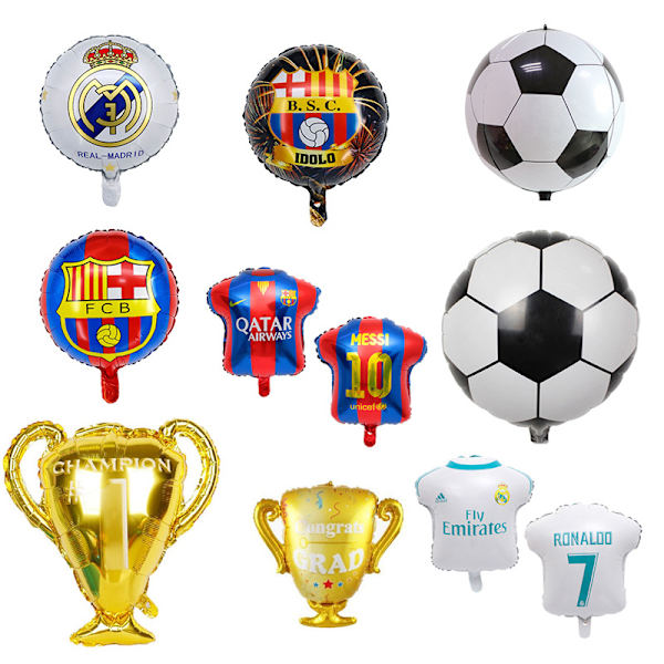 11PCS Verdensmesterskap Fotball Jersey Cup Folieballong T-skjorte Fotball