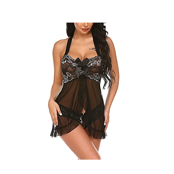 Lingerie for Women Halter Chemise Open Front Lingerie Sexy Nightw