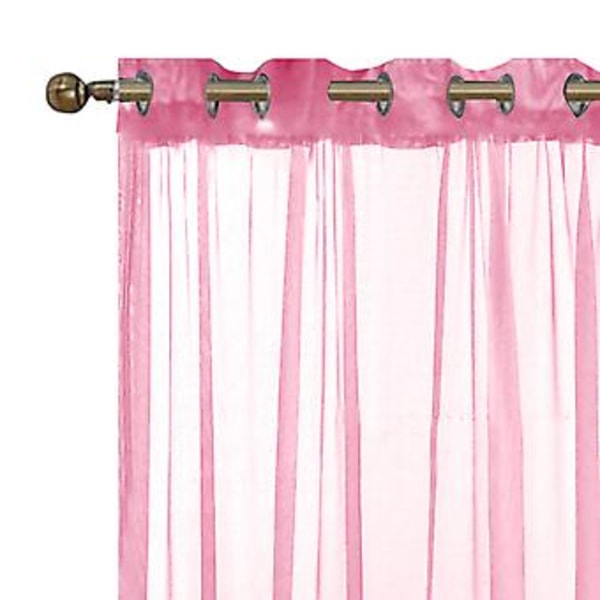 Tulles Bakgrund Draperingar Gardin Halvmörkläggande Design Elegant Gardin för Bröllop (134*210 Hålstansad Rosa)