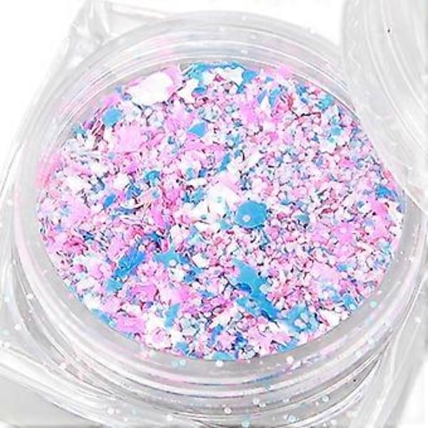 Låda Glänsande Sockereffekt Glitter DIY Hantverk Elegant Nagel Damm Sand Pulver Nagelkonst Dekoration