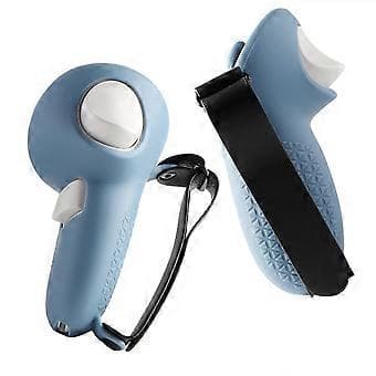 1 Set Silikonfodral med Joystick-skydd för Q 3 VR Headset Touch Controller Bekvämt Speltillbehör dimblå (dimblå)