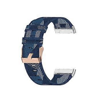 Udskiftningsrem Kompatibel med Fitbit Versa 3/Sense Nylon Canvas Urrem (Blå)