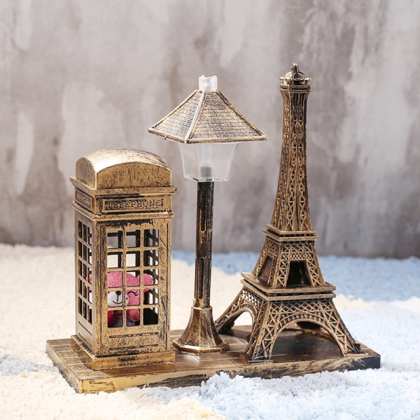 Romantiskt Eiffeltorn Nattljus Telefonkiosk Dekor Eiffeltornet Ornament Skrivbordsdekor Eiffel Towe
