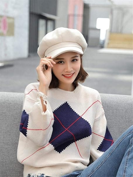 Beige Dame Beret Hat Fransk Beret Vinter Efterår Hat Damer Pige