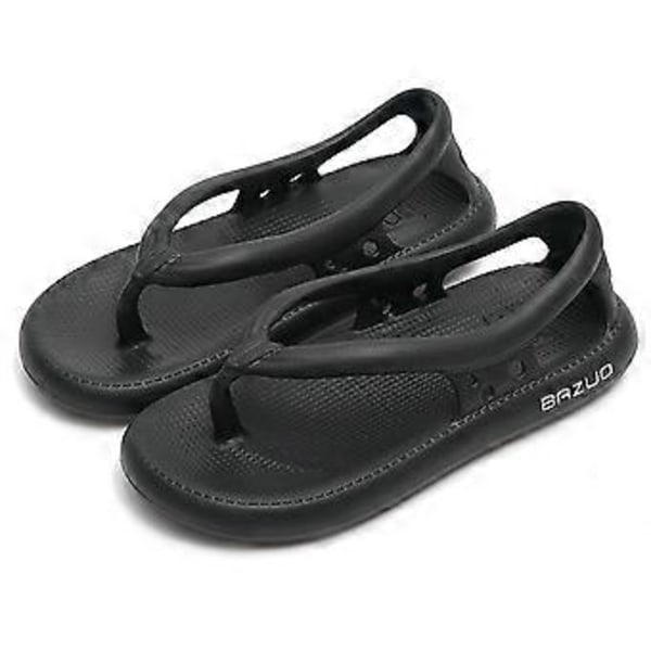 Stort Prisfald Sommer Nye Strand Skridsikre Flip Flops, Flip Flops Sommer EVA udendørs Flip-flops, Komfortable Strand Sandaler (Størrelse 42 43 Sort)