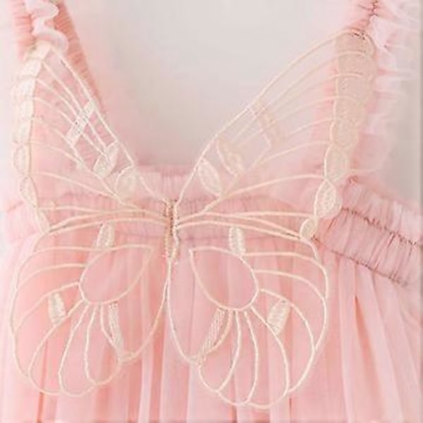15% RABAT Børne mesh kjole Seler nederdel Prinsesse nederdel fødselsdag pompadour nederdel sommerfuglevinger Fe nederdel (80 Kød pink)