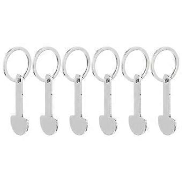 6 stk. Trolley Tokens Nøglering Metal Små Tokens Indkøbsvogn Tokens Bærbare Vogn Tokens