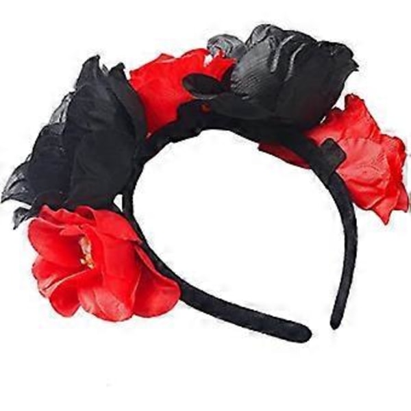 Hovedbøjle med kranie og Halloween-spindelvæv, blomsterhovedbøjle, heksehat-hovedbøjle, cosplay-dæmonhovedbøjle