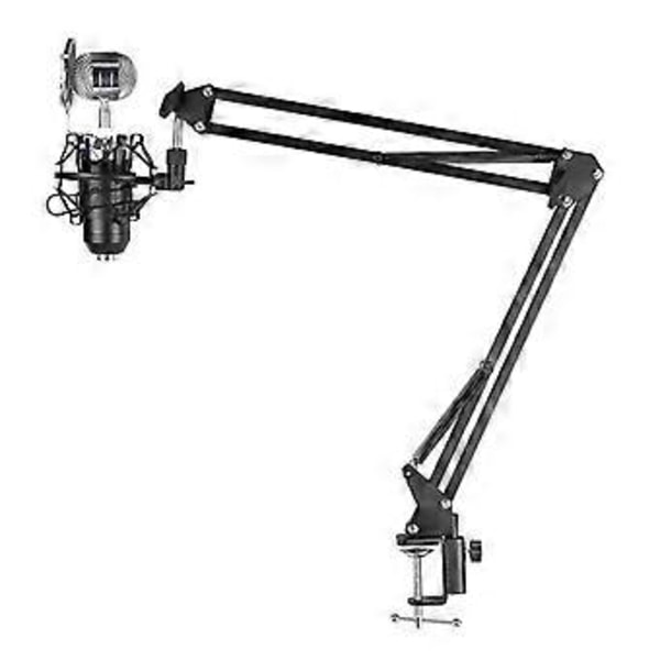 Universal Mikrofonstativholder Beslag Mic Stativ Professionel Desktop Mic Beslag Til Live Broadcast (Hvid)