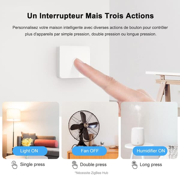 Zigbee trådløs lysbryter, opprett smarte scener, utløs Connec
