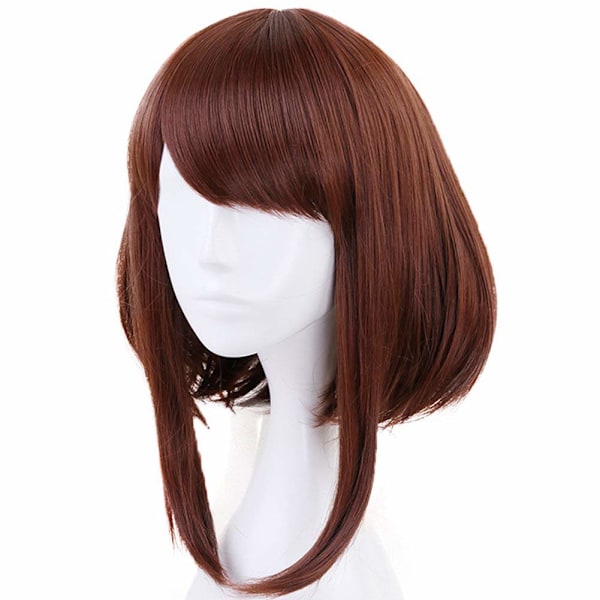 Kort Brun Bob Paryk med Pandelok Cosplay Anime Makeup til Min He