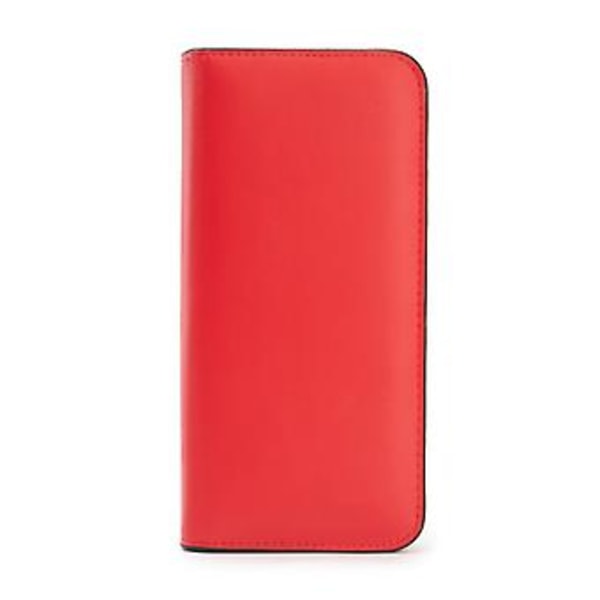 Magnetisk Spenne Bifold Lang Lommebok Multifunksjonell og Bærbar for Reise (Rød)