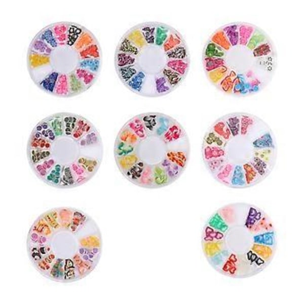 8 æsker Polymer Ler Patches Frugt Tema DIY Patch til Smykkefremstilling