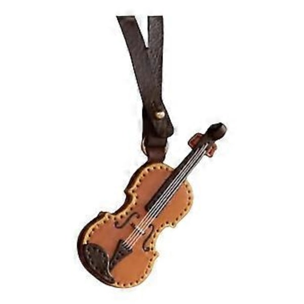 Hieno nahkainen viulu- ja kitara-avainketju, tyylikäs nahkainen viulu-avainketjukoriste musiikkikonsertteihin, matkamuisto (kitara)