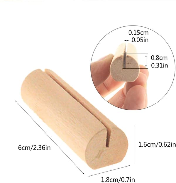 20 stk. Bryllupsbord Træ Kort Holdere, Cylindrisk Træ C