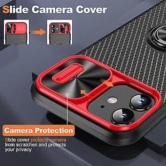 Camshield Puhelimen Kotelo iPhone 14 Plus:lle (Punainen Musta)