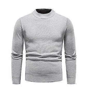 Höst Vinter Herrtröjor O-ringad Tröja Mode Slim Fit d Co/YY(4XL Grå)