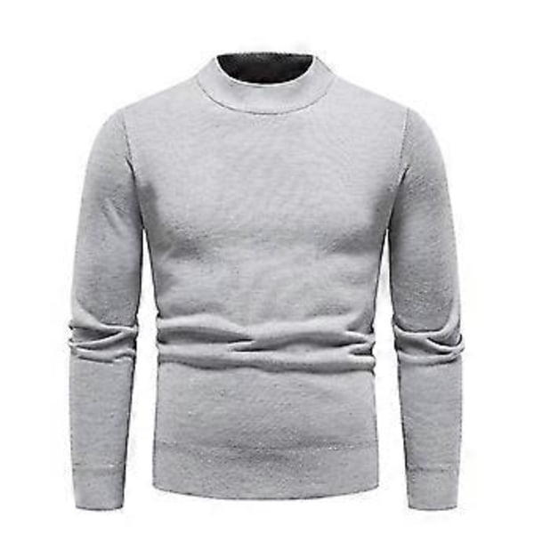 Höst Vinter Herrtröjor O-ringad Tröja Mode Slim Fit d Co/YY(M Grå)